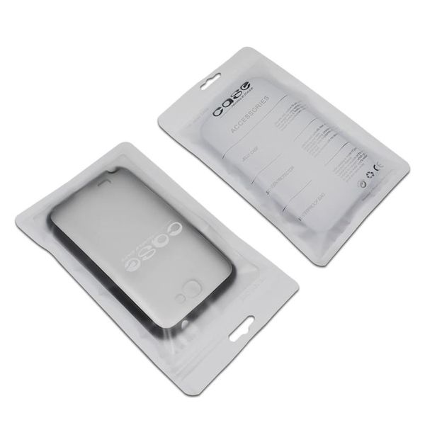 

100pcs/lot 2 sizes matte white case print plastic universal phone case zip lock package bag new style phone case zipper bbyfjl