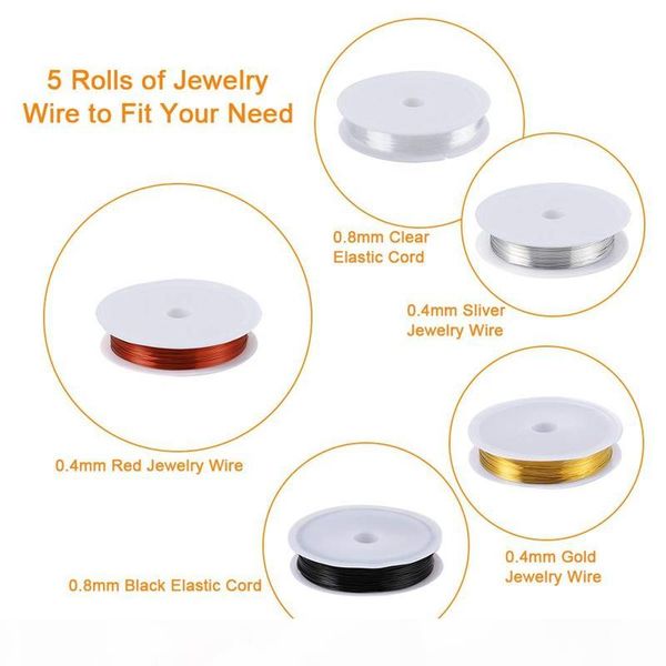 

jewelry making supplies wire wrapping kit with jewelry beading tools, wire, helping hands, findings and pendants, Blue;slivery