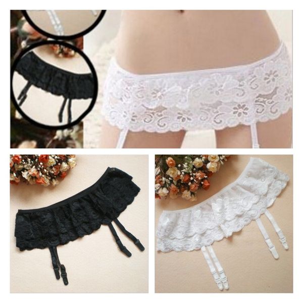 

1pc women leather lace leg ring thigh garter belt for stockings handmade punk pu heart leather garters 2 styles, Black;white