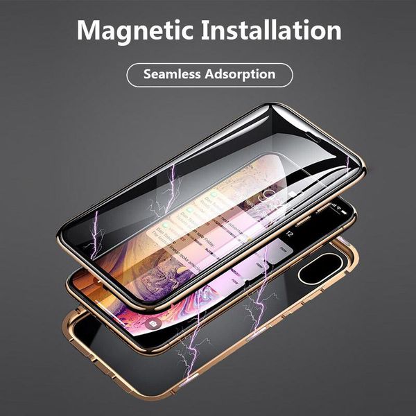 

double sided magnetic adsorption glass case for iphone se2020 11 pro max xr x xs 8 7 6s plus 6 phone cover h jllhla