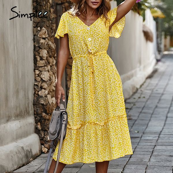 

simplee women casual plus size dress high waist bandage ruffle long dresses polka dot button lady vestido beach summer y200805, Black;pink