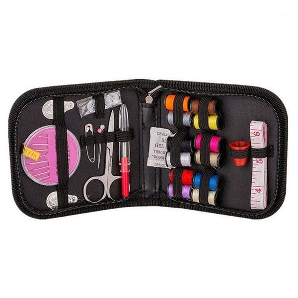 

ini portable sewing kit accessories carrying case set for home, travel, emergency use1, Black