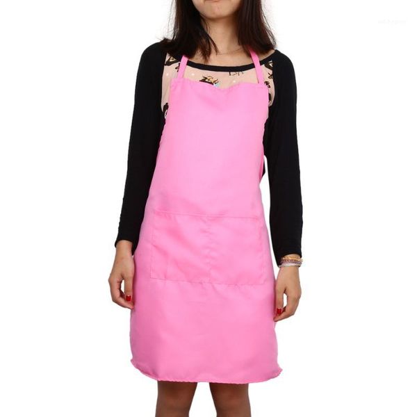 

aprons pink polyester fiber lady women chef waiter cleaning protect sanitary tool, water resistant kitchen cook sleeveless apron.1