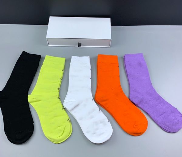 

2021 new men and women fashion socks designer casual sports socks 100% cotton men women casual socks with box a11, Black