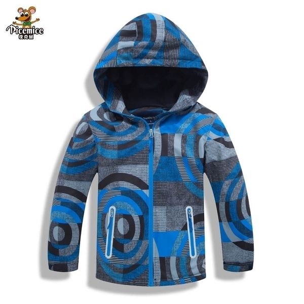 

boys girls jackets spring fashion kids boys outerwear waterproof windproof hooded jackets for children's polar fleece coats y200901, Blue;gray