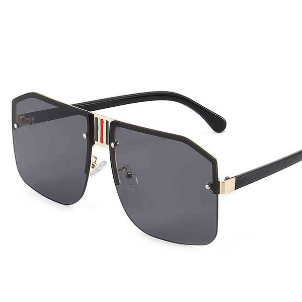 

new fashion metal splicing toad glass men's and women's sunglass outdoor street shooting trendy sunglass, White;black