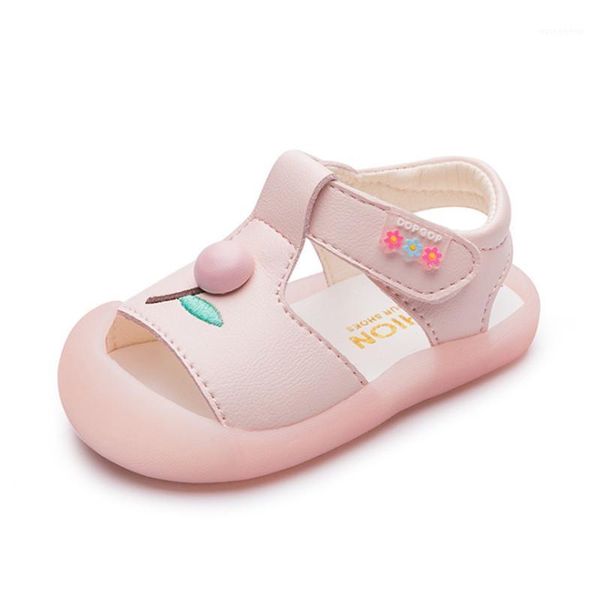 

sandals dimi 2021 summer toddler shoes 0-3 year infant girl cute flowers soft non-slip anti-collision baby for girl1, Black;red