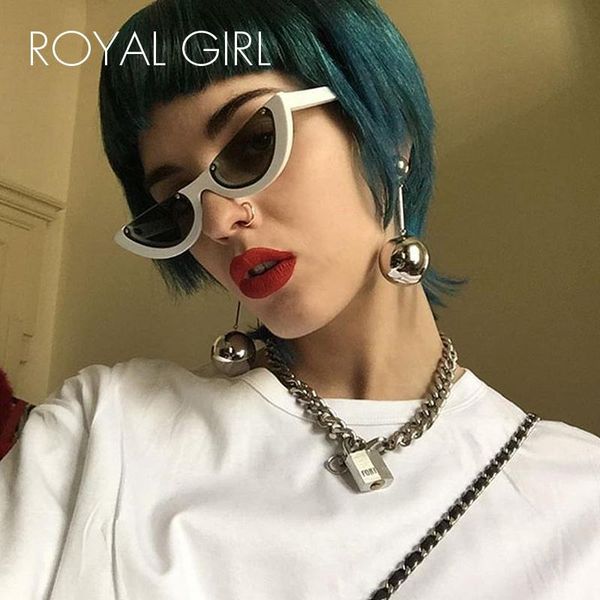 

sunglasses royan girl 2021 personality fashion ladies brand designer half frame colorful glasses ss263, White;black