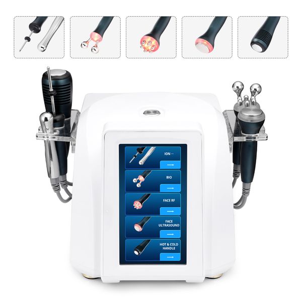 Mychway 5 in 1 Gesichtshaut-Lifting-Schönheitsmaschine, ION-Mikrostrom-Ultraschall-HotCold-Hammer-Ultraschallgerät