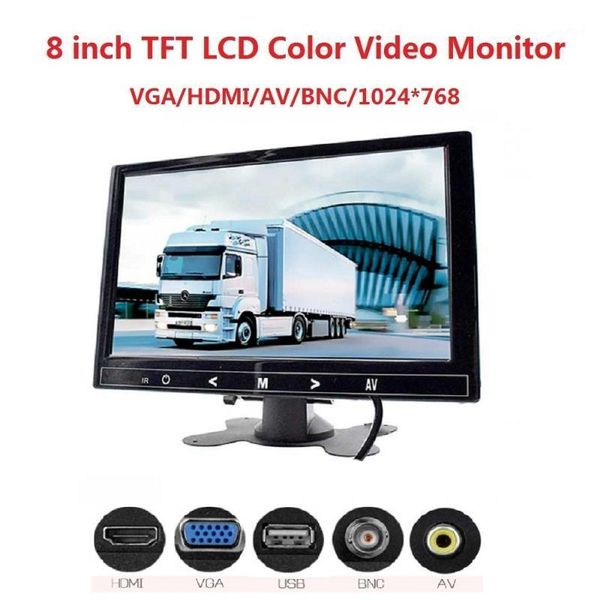 

mini tv view computer security display vga av bnc input car monitor 8 inch tft lcd monitor for rear view reverse camera1
