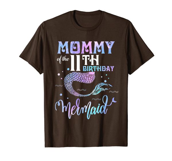 

mommy of the 11th birthday mermaid - mother's girls daughter t-shirt, White;black