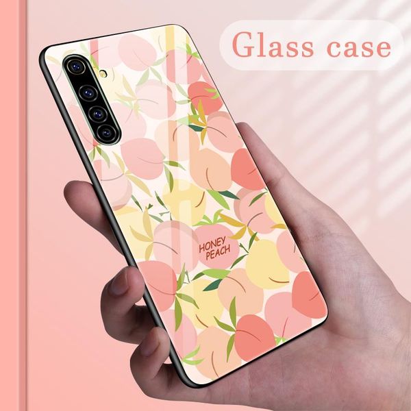 

cute fruit закаленное стекло телефон чехол для realme x x2 pro xt xlite x50 k1 k3 k5 3pro красочные окрашенные защитная крышка jllaes book20