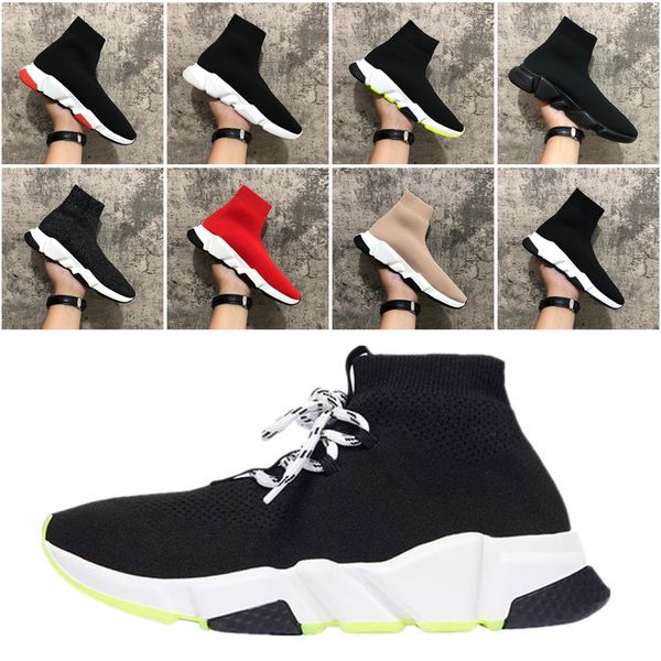 

men sneakers runner triple black white red women mens trainers flat socks boots platform casual shoes size 36-45
