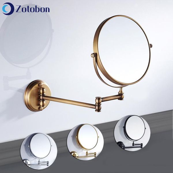 

mirrors zotobon bath rotating antique copper retractable 2 face bathroom wall mirror 3x magnifying makeup round m191
