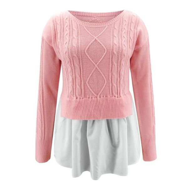 

women's sweaters ladies pullover sweater round neck female jumper patchwork women long sleeve winter autumn knitted d30, White;black