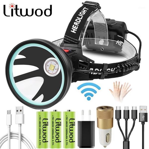 

xhp90.2 4 core sensor head lamp headlamp headlight 32w 4291lm led bulbs 3* 18650 battery power bank 7800mah 3 modes xhp70 xhp501