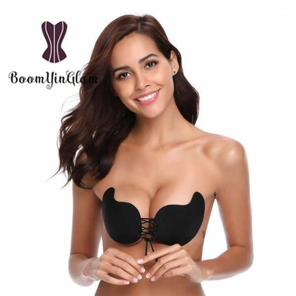 

reusable mango shape push up bra silicone invisible strapless stick on adhesive bras intimates backless seamless bra1, Red;black