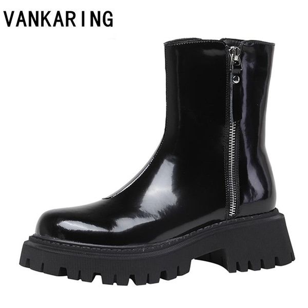 

motorcycle boots women cow leather metl zipper closure decoration ladies ankle autumn winter boots handmade brand designer shoes, Black
