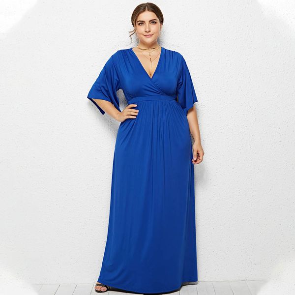

2021 new elegant gray military size maxi with v-cleavage to the floor stretchy night dress party abendkleid k9xc, Black;gray