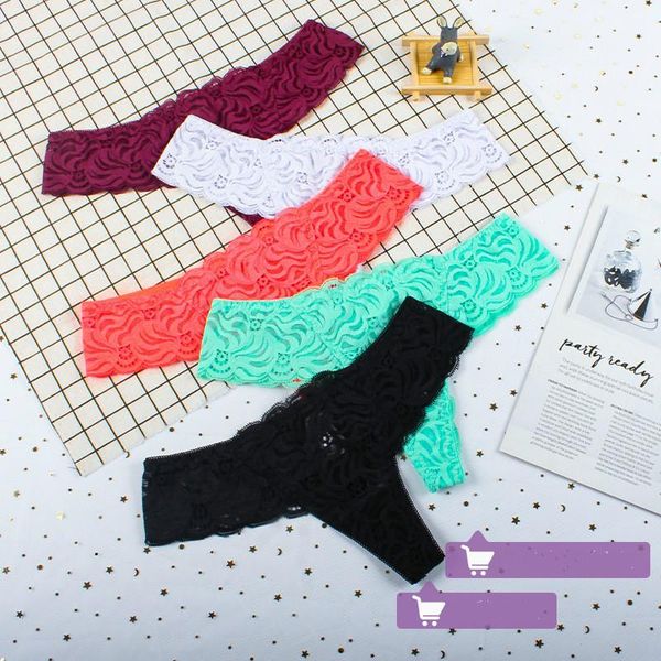 

women's panties thong pants underwear large size lace transparent, Black;pink