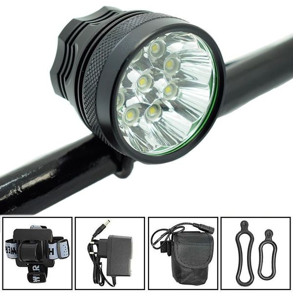 

bike lights wasafire 18000lumen bicycle light 9* xml-t6 led head front outdoor cycling lamp torch +9600mah battery