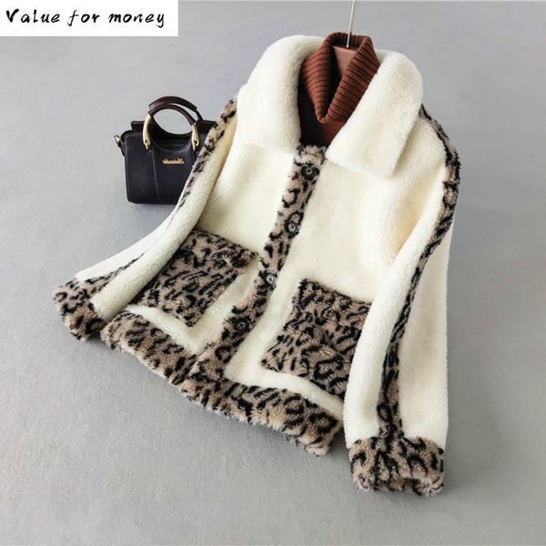 

fur real coat wool jacket autumn winter coat women clothes 2021 korean vintage sheep shearling streetwear women zt3404, Black