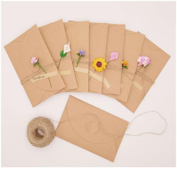 

5pcs vintage blank kraft paper love envelope multifunctional postcard packaging business enterprise school student st bbyfdi