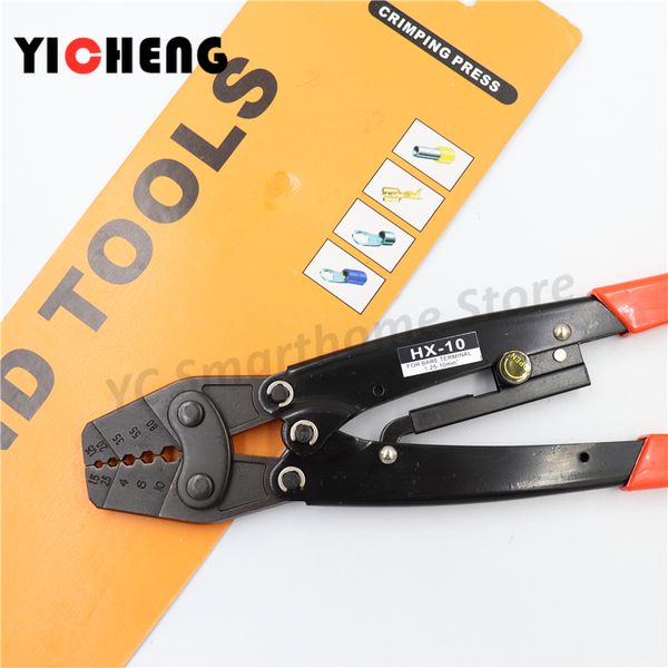 Ferramenta HX-10 Ratchet Terminal Crimping Alicates Tipo de Esforço Isolado Eletricista Alicate de Crimpagem para Terminal 1.5-10mm2 Crimping Y200321