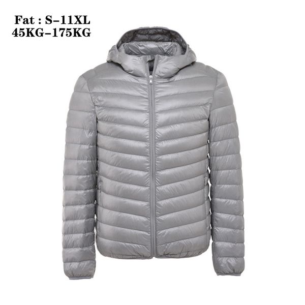 

plus size 7xl 11xl gray men's warm waterproof puffer jacket hooded windproof winter coat with recycled insulation q1209, Black