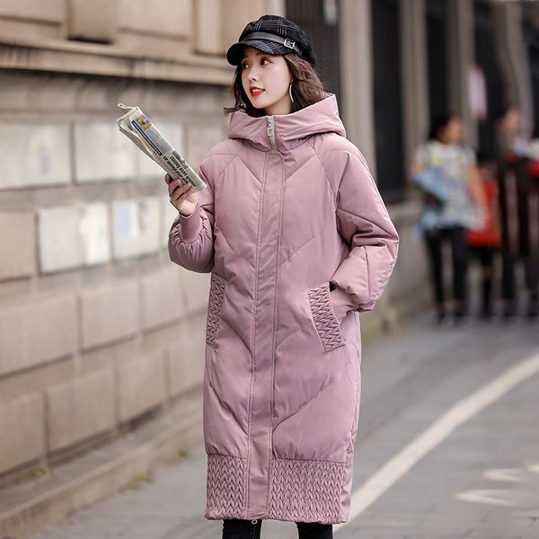 

2021 newwomen winter fashion hooded long cotton padded jacket coat thicken warm outwear womens jackets coats ii9z, Black