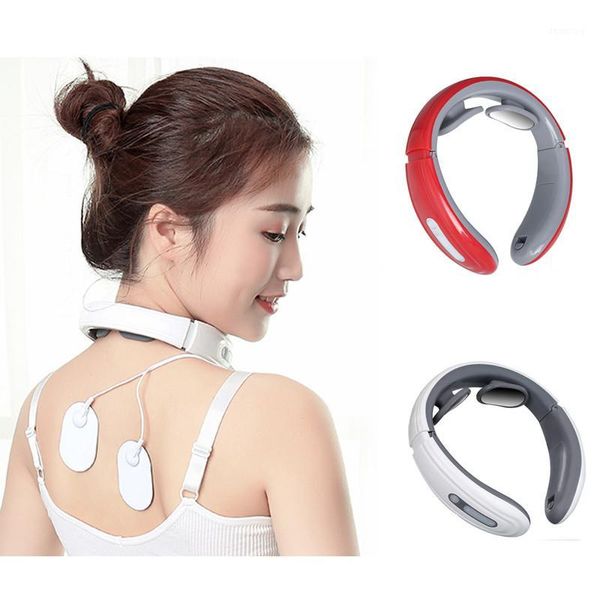 

good intelligent neck massager electric pulse far infrared heating pain relief relaxation cervical massage health care1