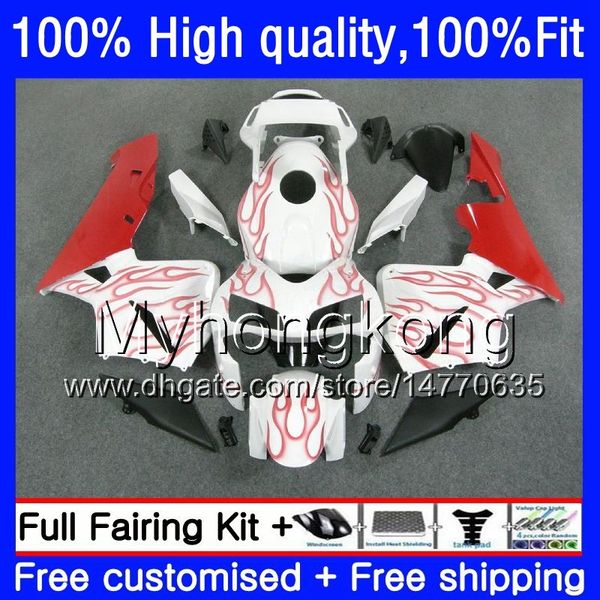 100% apto para HONDA CBR600F5 CBR600 RR CBR600RR 05 chamas 48HM.216 CBR 600RR CBR 600 CC RR 600cc vermelhos F5 05 06 2005 2006 carenagens Injeção