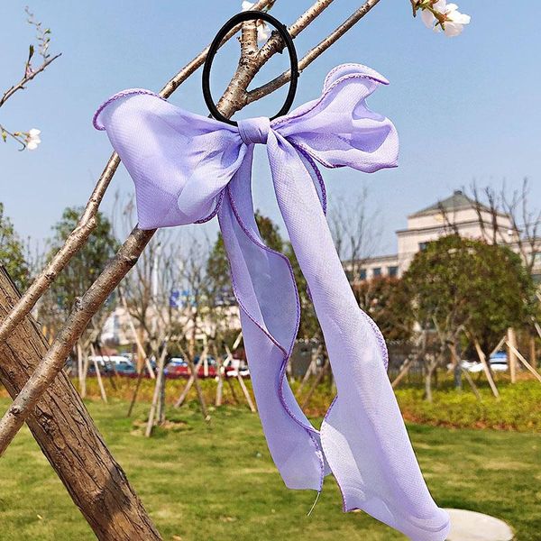 

2020 new spring women girls cute colorful chiffon bow elastic hair bands sweet hair ornament headband fashion hair accessories h wmtrhm, Black;brown