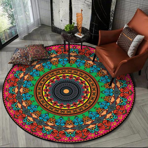 

mandala round carpet for living room nordic large bohemian bedroom rugs enthnic anti slip big dining room floor mat home decor