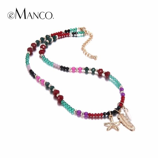 

emanco stylish bohemia multi colors long necklaces for women crystal beads chains necklace fashion jewelry summer y200323, Silver