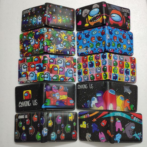

42 styles among us wallet game cartoon cute pu leather short wallet coin purse fashion boy girl student card package d120802, White