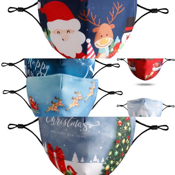 

masks us stock fashion 2020 christmas face mask cartoon washable printed santa beard mask pm2.5 dust hazcnteyf