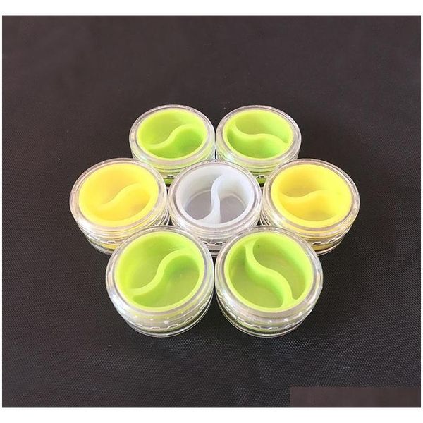 

3 ml silicone container for wax oil plastic container with silcone inner non-stick silicone dab bho dry herb storage jars 100 pieces 6rcxw