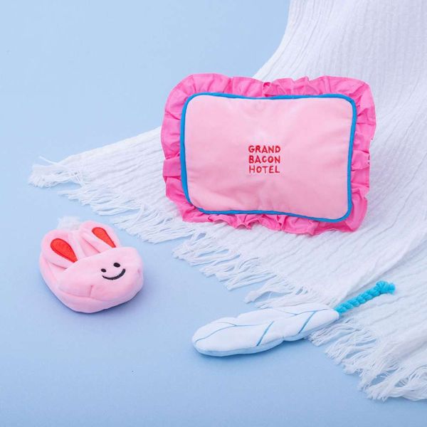 

ins new korean l pillow rabbit slipper sound dog toy pet sound