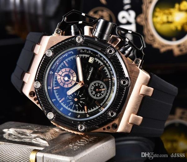 

all subdials work watch mens womenes stainless steel quartz wristwatches satch watch watch relogies for men relojes gift, Slivery;brown