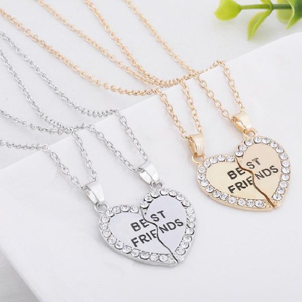

fashion friend forever series two-color gold and silver pendant necklace one half and a half girlfriend brother couple wholesale