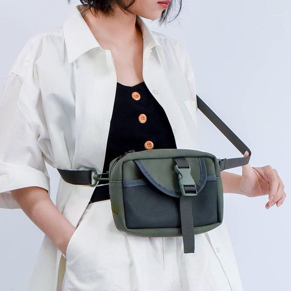 

waist bags spring women tooling style crossbody small bag cool personality trend leather chest simple phone pack e0311