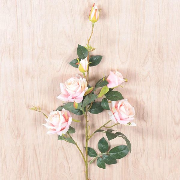 

decorative flowers & wreaths 10pcs artificial flower 6 high branch roses fake wedding vase decoration flores artificiales para decoracion ho