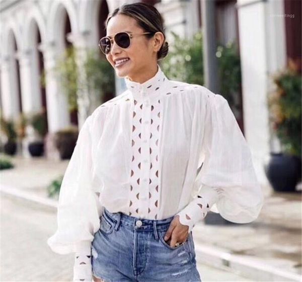 

2020 summer loose style women blouse black white full sleeve blouse&shirt1