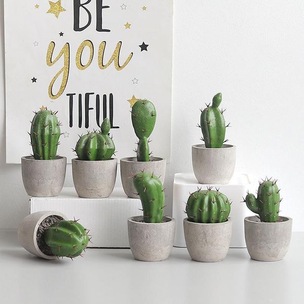 

decorative flowers & wreaths lovely cactus artificial plants with pot simulation succulents mini bonsai potted placed green fake deskdec