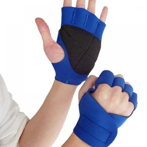 

wholesale- weight lifting workout palm exercise fingerless glove1, Blue;gray