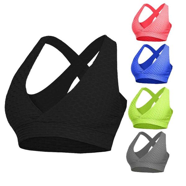 

gym clothing women's crisscross beauty back sports underwear gathere type fitness vest bra female yoga brassiere sport fashion 128, White;black
