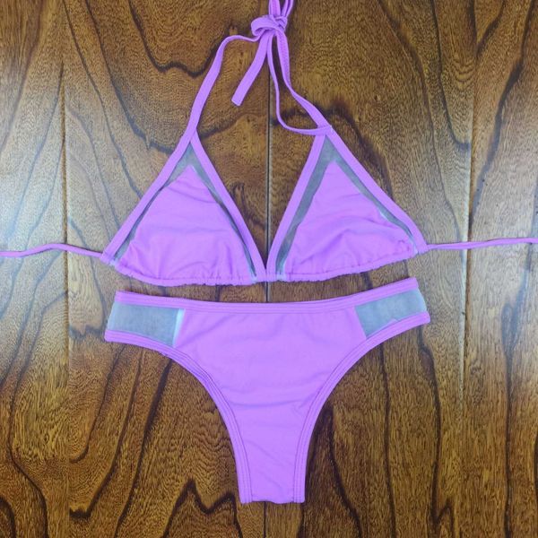 

fashion split bikini women's solid color spring swimsuit, White;black