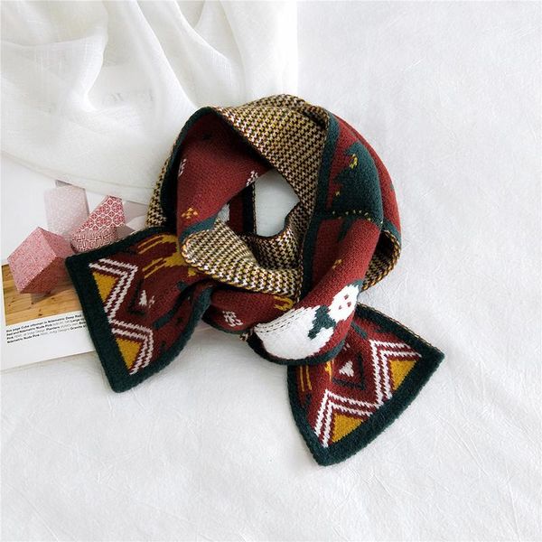 

зимние трикотажные женские шарф шарф шаблон рождественские шарф шали мягкие толстые двусторонние шарфы длинные мультфильм воротник шеи теплы, Blue;gray