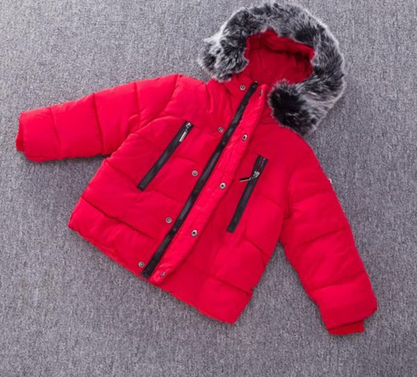 

baby boys girls jackets 2018 new winter fashion fur collar jacket kids warm hoodies children outwear kids coat boys girl clothes, Blue;gray